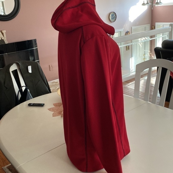 NICK Danger Men's XL Burgundy/ Black Flex Fit LS Hoodie Shirt - Picture 4 of 11